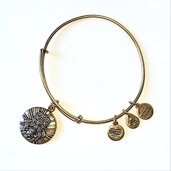 ALEX AND ANI "HAND OF FATIMA" CHARM BANGLE BRACELET in GOLDTONE - Picture 3 of 6